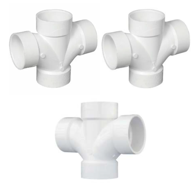 Charlotte PVC 00428 3 In Double Sanitary Tee DWV
