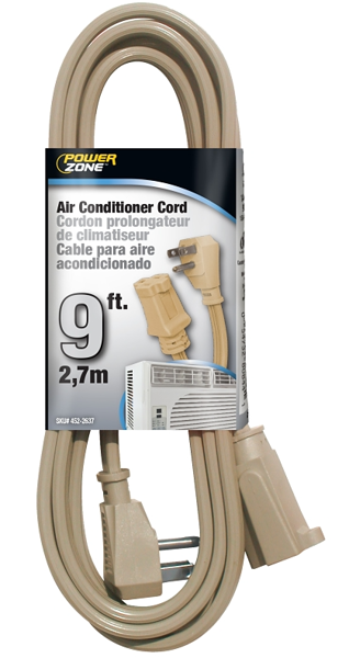 POWERZONE OR681509 Extension Cord 9 Ft 14/3 Vinyl Single Ended Beige Major Appliance