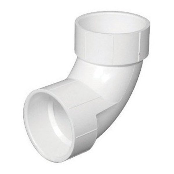 Charlotte PVC003001200HA 90 Degree Bend Elbow 3 In Schedule 40 Sanitary PVC DWV