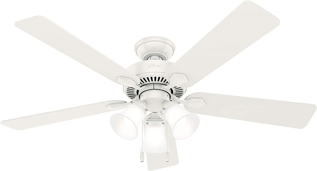 Hunter Fan Company 50895 Swanson Ceiling Fan 52 In Fresh White 3 Light