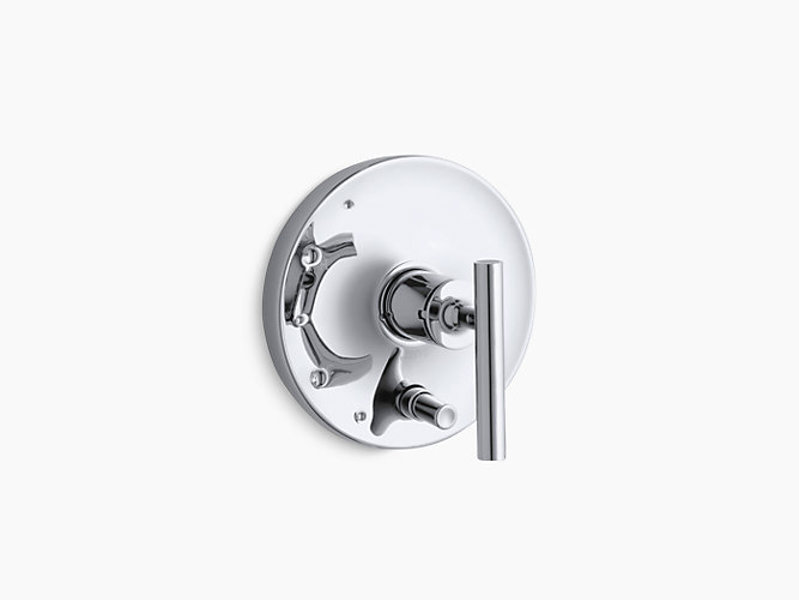 Kohler T14501-4-CP Rite-Temp Pressure-Balancing Valve Trim with Lever Handles Polished Chrome