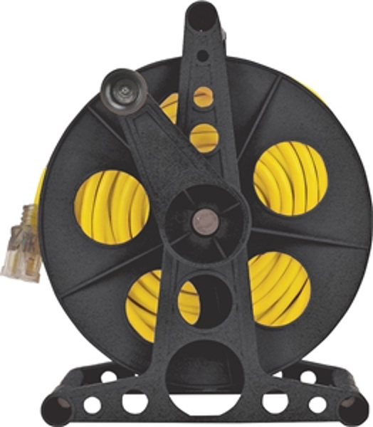POWERZONE ORCR3002 Cord Storage Reel 100 Ft Hose with Stand Black AWG Wire