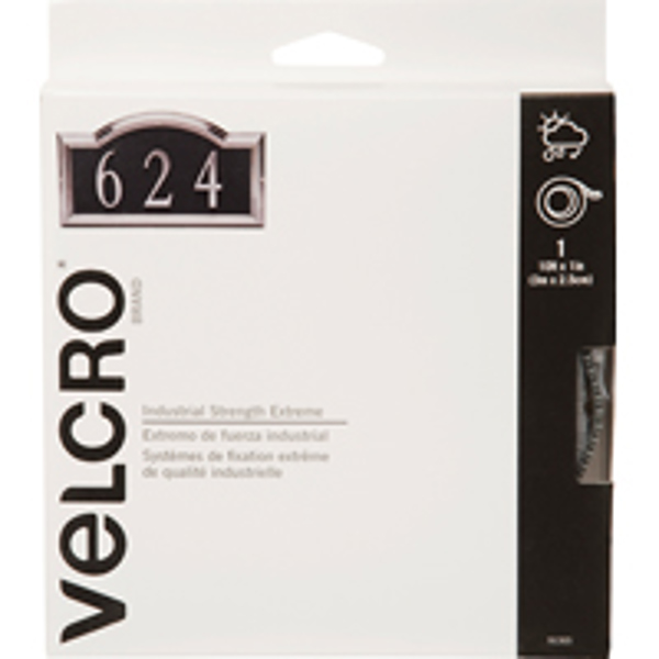 Velcro USA Inc 91365 Heavy Duty Fastener 1 In x 10 Ft Titanium Nylon Rubber Adhesive