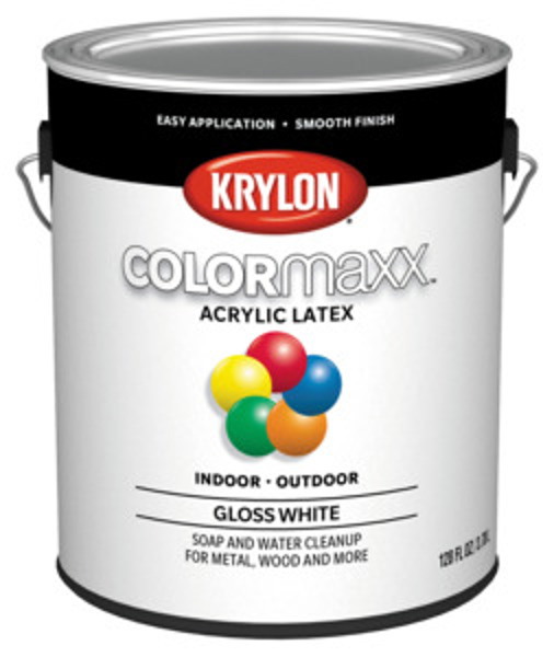 KRYLON K0564900 Gloss White Acrylic Latex Paint 1 Gal Capacity