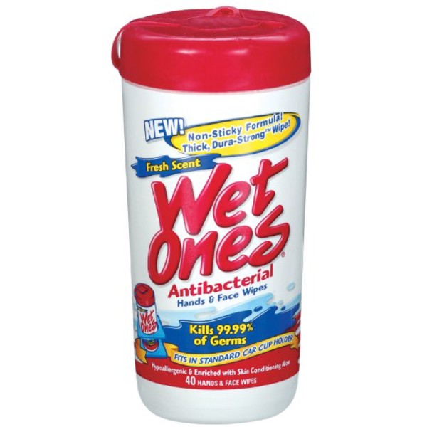 Wet Ones CELDS04703 Antibacterial Disinfectant Wipes 40 Ct