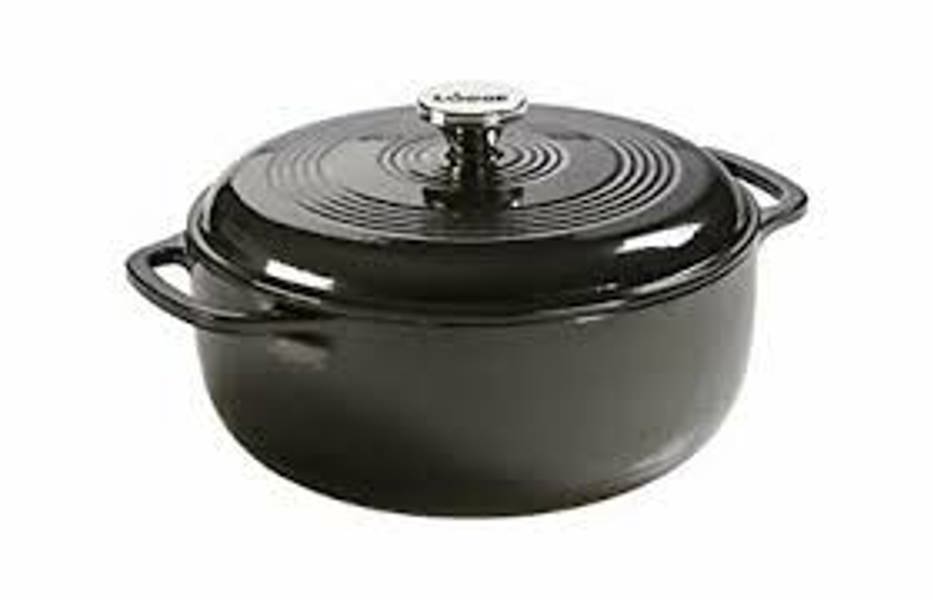 Lodge MFG CO EC6D18 Dutch Oven 6 Qt Capacity Chrome Enamel Cast Iron