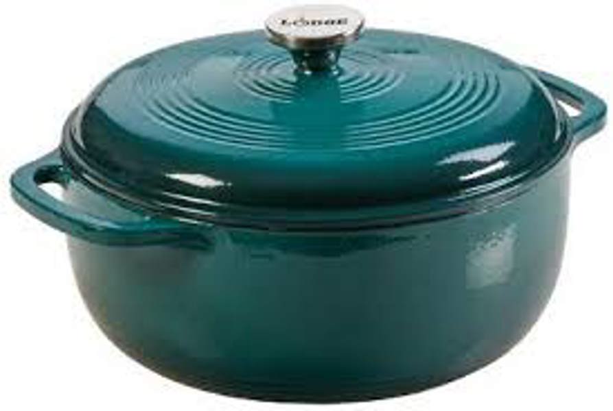 Lodge MFG CO EC6D38 Dutch Oven 6 Qt Lagoon Enamel Cast Iron