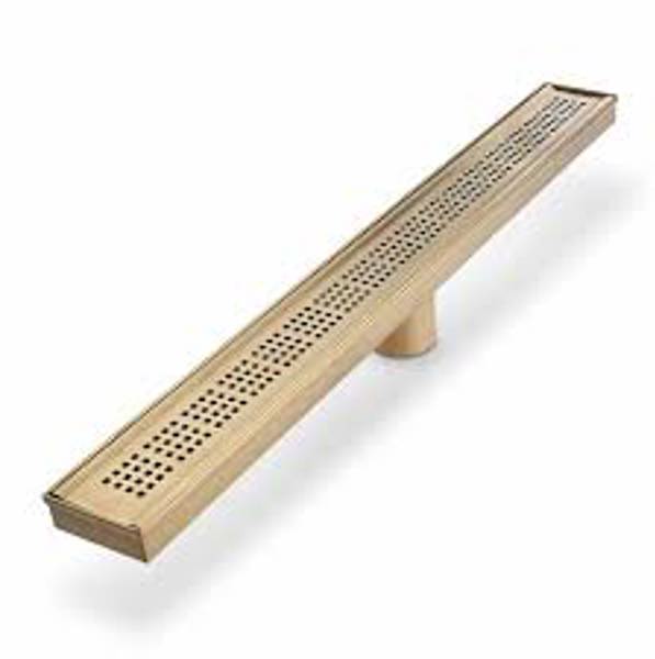 QM DRAIN 38.200.36 G Linear Drain 36 In Ria Bay Series Satin Gold Finish