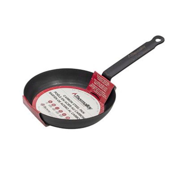 Browne Foodservice 573736 Carbon Steel Fry Pan Black