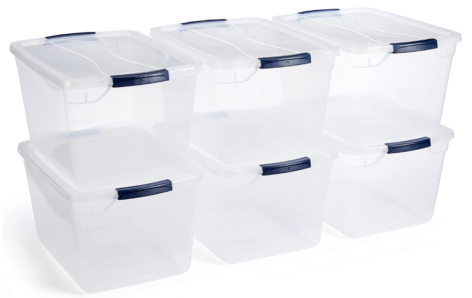 United Solutions RMCC300014 Clear Storage Container 30 Qt Plastic Blue