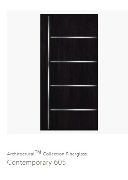 JELD-WEN CONTESP3068 Contemporary Door Unfinished Stainless Steel Inlay