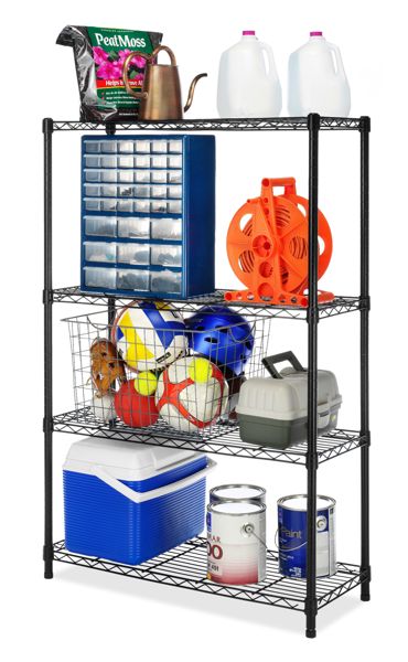 Whitmor Inc 6070-322 4 Tier Shelving Black