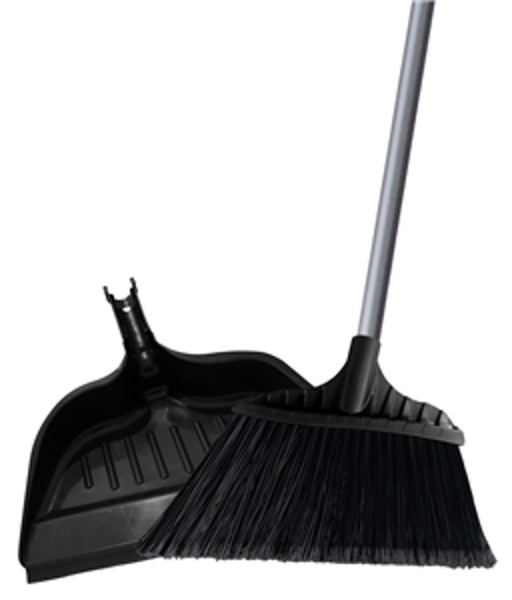 Simple Spaces 2132X Angle Broom with Dustpan Comfort-Grip Handle