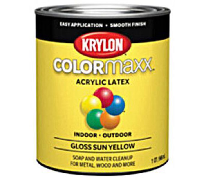 KRYLON K05645007 Interior/Exterior Paint 32 Oz Capacity Sun Yellow Gloss Enamel Yellow