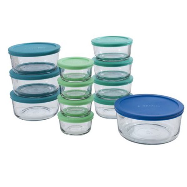 Anchor Hocking 10613L20 Kitchen Storage 24Pc Multi Colors with Snugfit Lid