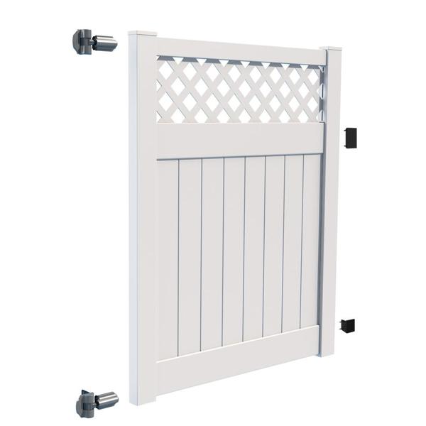 XPANSE 73040113 Lattice Top Gate 6X5 White 1.75X7