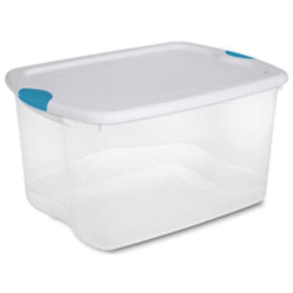Sterilite I03072 Box Latch Storage Container 66 Qt White