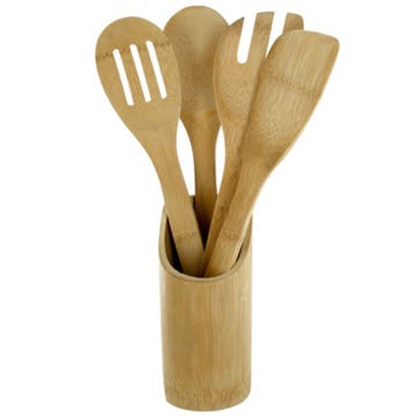 Kole Imports OL512 Bamboo Utensil Set