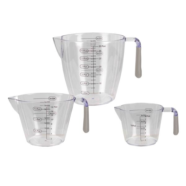HDS TRADING MC44643 Measuring Cup Set 3 Piece with Rubber Grip