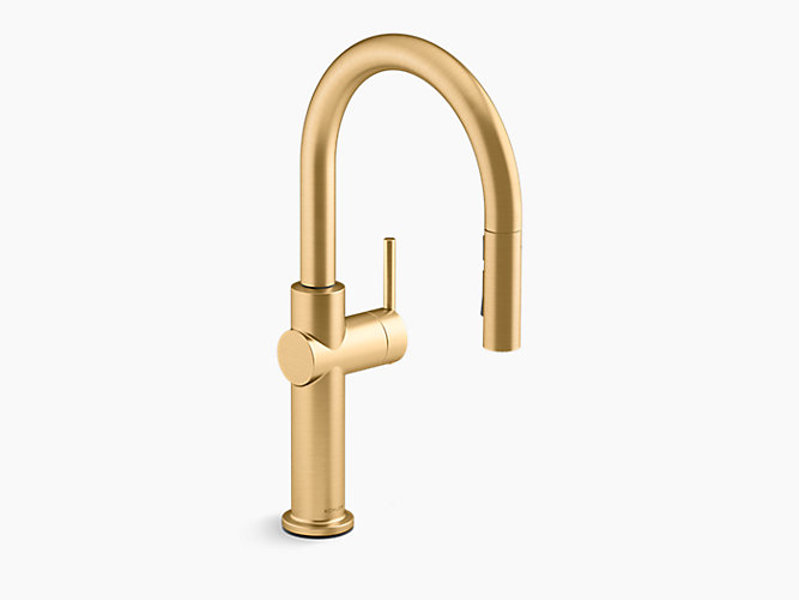 Kohler 22972-2MB Cure Pull Down Kitchen Faucet Vibrant Brushed Moderne Brass