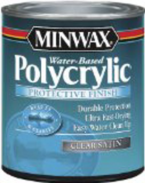 Minwax 63333444 Satin Crystal Topcoat Protective Finish 1 Qt Clear
