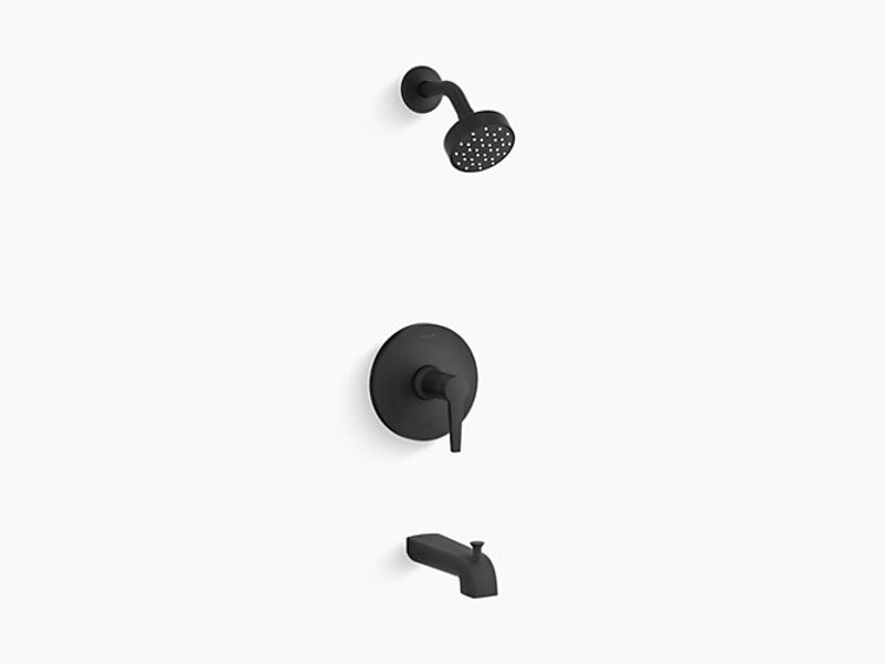 Kohler TS97074-4G-BL Rite Temp Bath and Shower Trim with 1.75 GPM Showerhead Matte Black