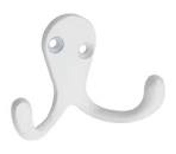 National Hardware N248-385 White Cloth Hook 2 Hook 35 Lb Zinc