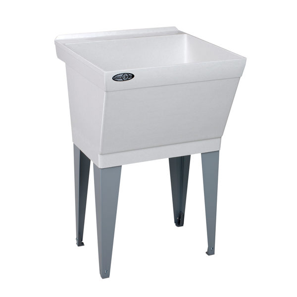 NEXT PLUMBING SUPPLY NEXT MU17F Laundry Tub Single Bowl with Leg White