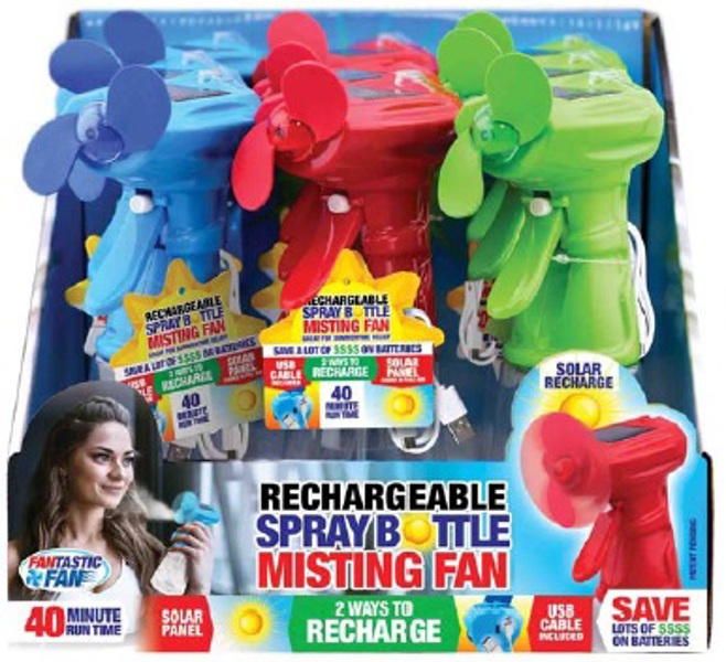 SHAWSHANK LEDZ INC. 702789 Solar Misting Fan Spray Bottle