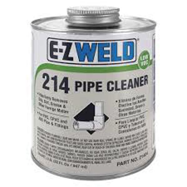 EZ WELD EZ21404N PVC Cement Cleaner Q 214 for PVC CPVC ABS Styrene Pipes and Fitting Clear