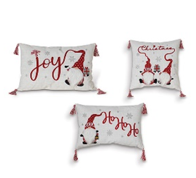 Gerson Company 2589250 Gnome Design Pillow 20 In Fabric 3 Assortments