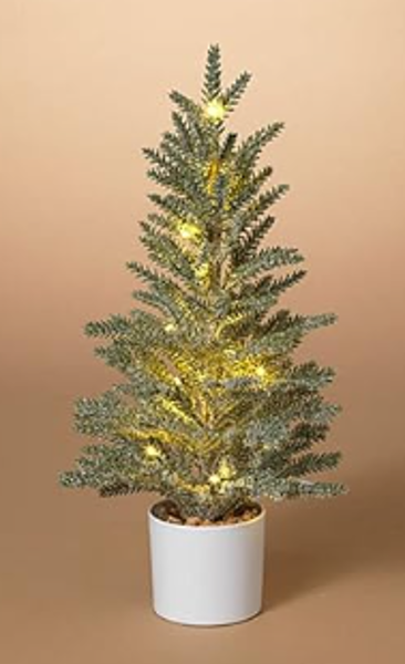 Gerson Company 2602650 Potted Pine Tree 16 In Battery Operated Lighted