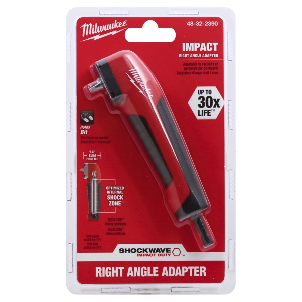 Milwaukee 48-32-2390 Shockwave Right 1/4 Adapter