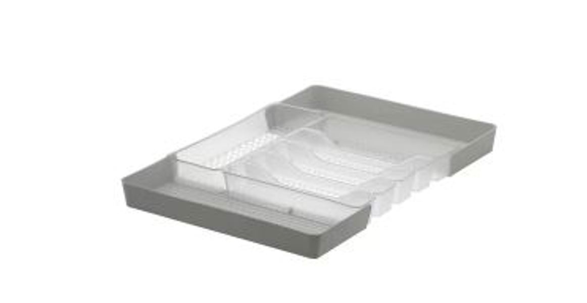 Spectrum A24376 Expandable Silverware Tray 13 In x 16 In Clear 6 Divider Expands Up to 23.25 In