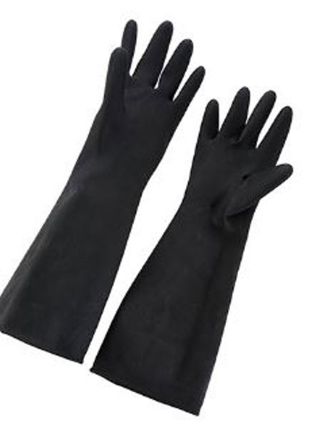Winco NLG-1018 Large Latex Gloves 10 X 18 Inch Black