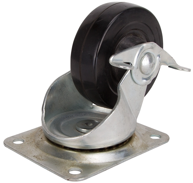 ProSource JC-H12 Plate Caster 4 In Rubber with Brake