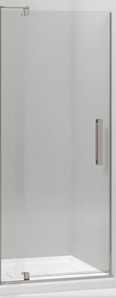 Kohler 707500-L-BNK Pivot Shower Door 70 In Height 27-5/16 - 31-1/8 In Clear Glass Brushed Nickel Frame