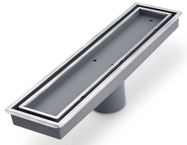 QM DRAIN 88.300.12PS Drain Linear 12 Inch Veil Tile In Polished Chrome