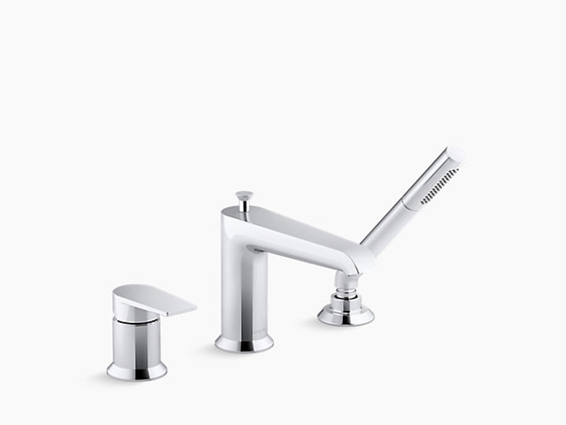 Kohler 97070-4-CP Deck Mount Tub Filler Single Handle with Handshower Polished Chrome
