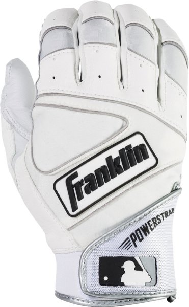 Franklin Sports 20460F XLG Powerstrap Batting Gloves White