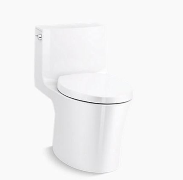 Kohler 1381-0 One Piece Elongated Toilet Dual Flush Skirted Trapway White