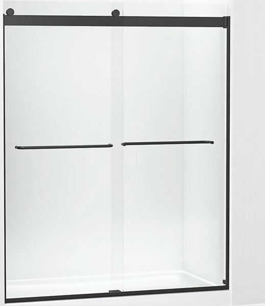Kohler 706015-L-BL Sliding Shower Door 74 In Height 56-5/8 In - 59-5/8 In Width Matte Black