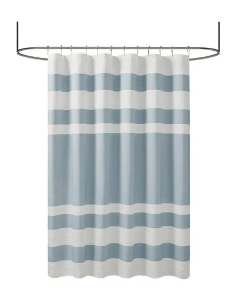 JLA BEDDING MP70-4987 Shower Curtain with 3M Treatment Blue