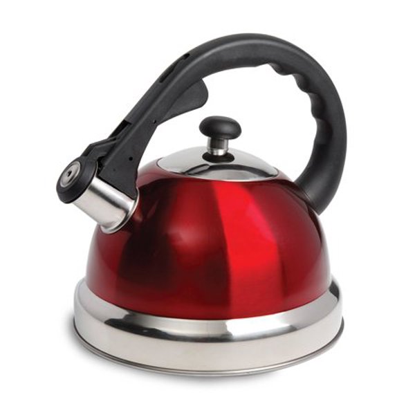 GIBSON OVERSEAS INC 108074.01 Whistling Tea Kettle 2.2 Qt Stainless Steel Red