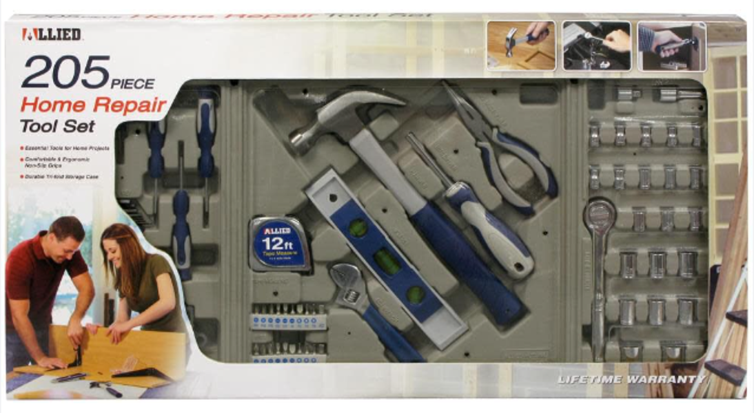 ALLIED 49059 Tool Set 205 Piece Home Repair
