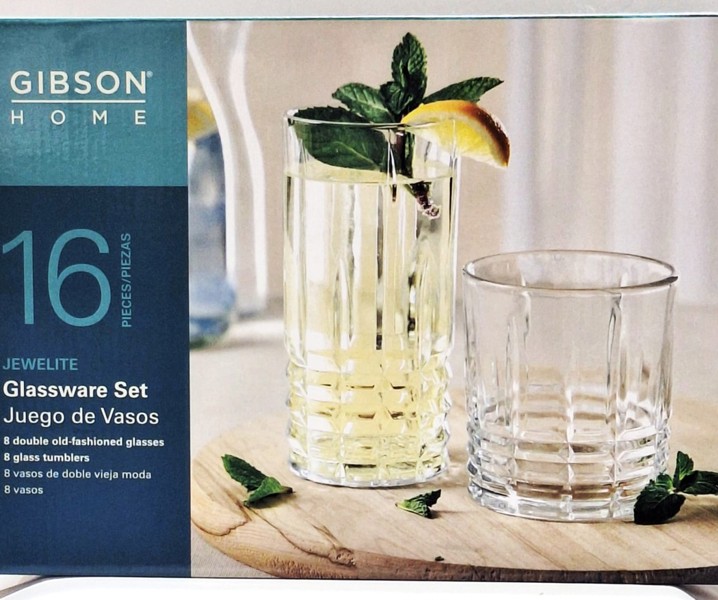 GIBSON 116962.16 Tumbler Set 16Pc Jewelite