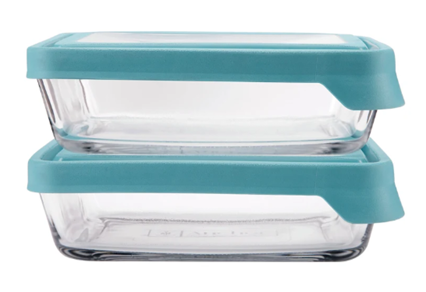 Anchor Hocking 13105L20 Storage Container 6 Cup Capacity 4 Piece Blue Lids