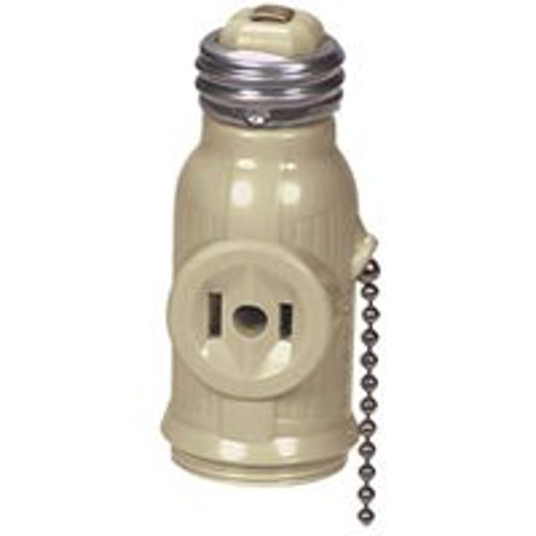 Eaton Cooper Wiring 718V BOX Lamp Holder Adapter 660W 120VAC Medium Base with Pull Chain Switch