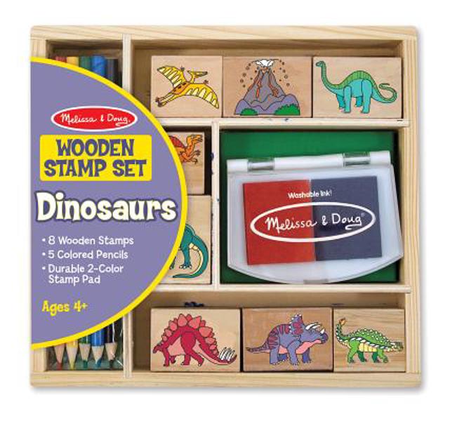 Melissa & Doug 1633 Wooden Dinosaur Stamp Set