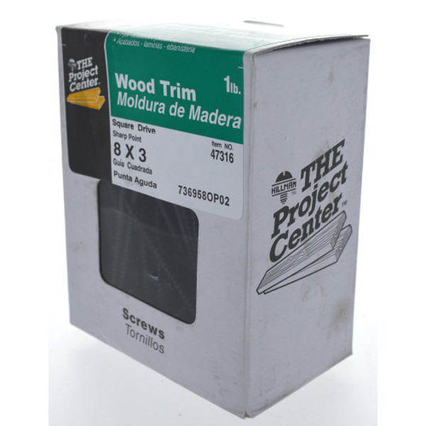 Hillman Group 47316 Trim Screws 8x3 In Black Phosphate Sharp Point Square Drive